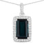 Colgante de Turmalina Verde de 3.55 Quilates y Diamantes Blancos en Oro Blanco de 14K
