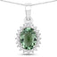 1.39 Carat Green Tourmaline and Diamond 14K White Gold Pendant