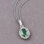 1.39 Carat Green Tourmaline and Diamond 14K White Gold Pendant