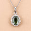 1.39 Carat Green Tourmaline and Diamond 14K White Gold Pendant