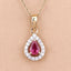 1.03 Carat Genuine Ruby and White Diamond Pendant in 14K Yellow Gold
