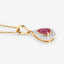1.03 Carat Genuine Ruby and White Diamond Pendant in 14K Yellow Gold