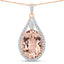 Pendentif en Morganite et Diamant Blanc de 9,31 Carats en Or Rose 14K