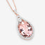 Pendentif en Morganite et Diamant Blanc de 9,31 Carats en Or Rose 14K