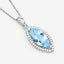 Pendentif en or blanc 14K avec aquamarine et diamants de 2,55 carats