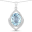 Colgante de Aguamarina y Diamante de 3.82 Quilates en Oro Blanco de 14K