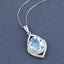 Colgante de Aguamarina y Diamante de 3.82 Quilates en Oro Blanco de 14K