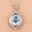 Colgante de Aguamarina y Diamante de 3.82 Quilates en Oro Blanco de 14K