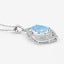Colgante de Aguamarina y Diamante de 3.82 Quilates en Oro Blanco de 14K