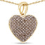 Pendentif en forme de cœur plaqué or jaune 14K avec diamants champagne