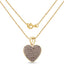 Pendentif en forme de cœur plaqué or jaune 14K avec diamants champagne