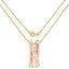 Colgante de Zafiro Rosa y Zafiro Blanco Bañado en Oro Amarillo de 14K
