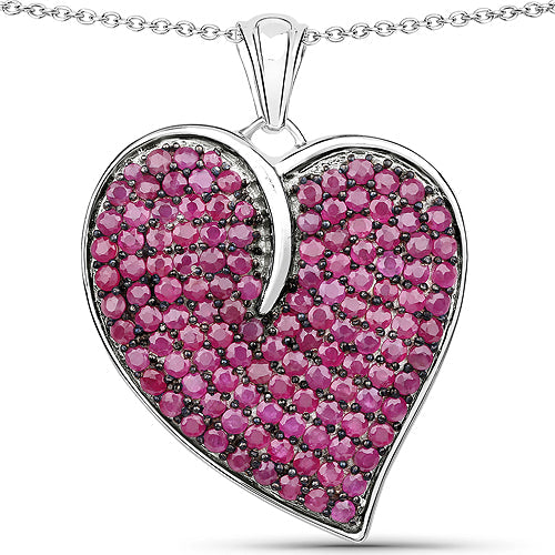 Colgante de Rubí Genuino de 4.98 Quilates en Plata Esterlina .925