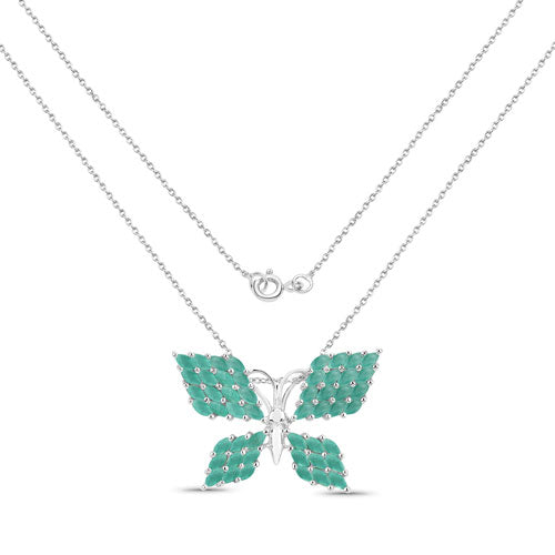 Pendentif en émeraude véritable de 3,12 carats en argent sterling .925