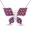 3.12 Carat Genuine Ruby Butterfly Pendant in Sterling Silver