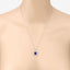 3.74 Carat Genuine Tanzanite and White Diamond Pendant in 14K White Gold