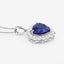 3.74 Carat Genuine Tanzanite and White Diamond Pendant in 14K White Gold
