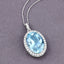 9.59 Carat Genuine Aquamarine and Diamond Pendant in 14K White Gold
