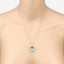 9.59 Carat Genuine Aquamarine and Diamond Pendant in 14K White Gold