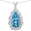 Pendentif en or blanc 14K avec aquamarine de 11,90 carats et diamants