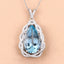 Pendentif en or blanc 14K avec aquamarine de 11,90 carats et diamants