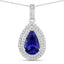Colgante de Tanzanita y Diamante Blanco de 2.56 Quilates en Oro Blanco de 14K