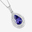 Colgante de Tanzanita y Diamante Blanco de 2.56 Quilates en Oro Blanco de 14K