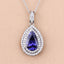 Colgante de Tanzanita y Diamante Blanco de 2.56 Quilates en Oro Blanco de 14K