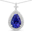 Colgante de Tanzanita y Diamante Blanco de 2.20 Quilates en Oro Blanco de 14K