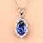 2.44 Carat Genuine Tanzanite and White Diamond Pendant in 14K White Gold
