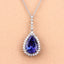Pendentif en Tanzanite et Diamant Blanc de 3,05 Carats en Or Blanc 14K