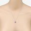 1.71 Carat Genuine Tanzanite and White Diamond Pendant in 14K White Gold