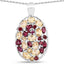 2.88 Carat Genuine Citrine and Rhodolite Sterling Silver Pendant