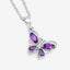 Colgante de mariposa de amatista genuina de 0.60 quilates en plata esterlina