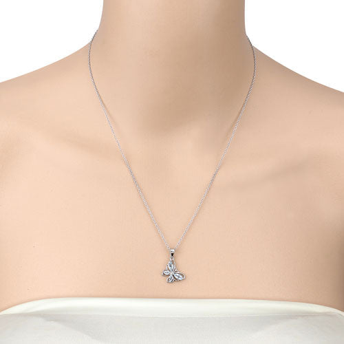 0.78 Carat Genuine Blue Topaz Sterling Silver Pendant