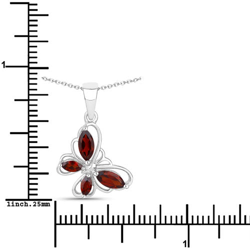 Pendentif en argent sterling .925 avec grenat véritable de 0,80 carat