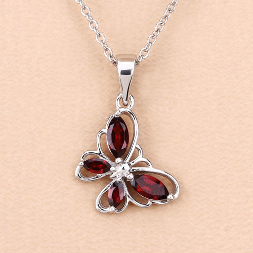 Pendentif en argent sterling .925 avec grenat véritable de 0,80 carat