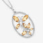 2.30 Carat Genuine Citrine Butterfly Pendant in Sterling Silver