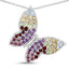 Pendentif en argent sterling .925 de 1,62 carat avec pierres multiples