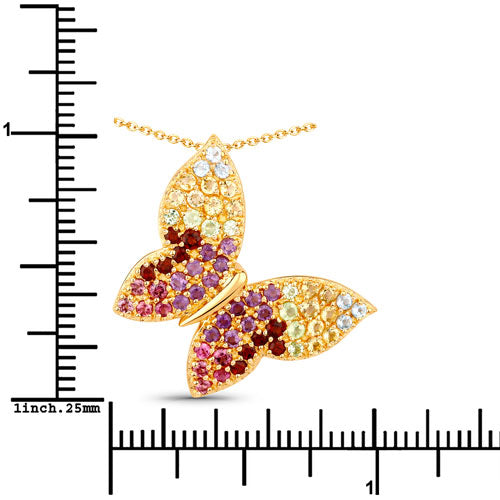 Pendentif multi-stones de 1,62 carat en argent sterling .925