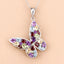Pendentif papillon multi-stones de 3,80 carats en argent sterling