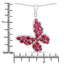 Colgante de mariposa de rubí genuino de 4.72 quilates en plata esterlina