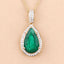 IGI Certified 3.22 Carat Zambian Emerald & Diamond 14K Gold Pendant
