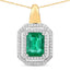 Colgante de Esmeralda Zambiana y Diamantes Certificado IGI de 2.37 Quilates en Oro de 14K