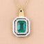 Colgante de Esmeralda Zambiana y Diamantes Certificado IGI de 2.37 Quilates en Oro de 14K
