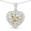 Pendentif en cœur en diamant jaune clair de 4,51 carats en or blanc 18K
