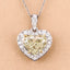 Pendentif en cœur en diamant jaune clair de 4,51 carats en or blanc 18K
