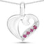 0.18 Carat Genuine Ruby Heart Pendant in Sterling Silver