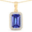 Pendentif en Tanzanite et Diamant de 2,15 Carats en Or 14K