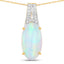7.57 Carat Genuine Ethiopian Opal & Diamond 14K Yellow Gold Pendant